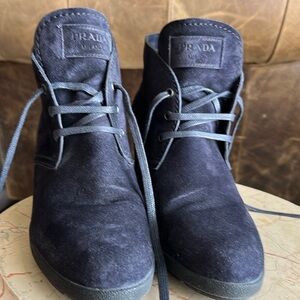 Prada Sude Lace-up Boots